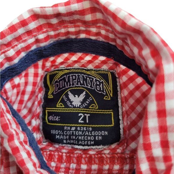 Company 81 longsleeve button-down gingham shirt 2T - Picture 3 of 4